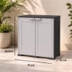 OMNIMODUS SIMPLEX ARMADIO 2 ANTE CON RIPIANO – MOBILE CONTENITORE NERO GRIGIO ARTICOLO USATO