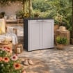 OMNIMODUS SIMPLEX ARMADIO 2 ANTE CON RIPIANO – MOBILE CONTENITORE NERO GRIGIO ARTICOLO USATO