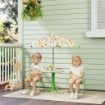SET DA GIARDINO PER BAMBINI 2-5 ANNI CON TAVOLINO ROTONDO, 2 SEDIE PIEGHEVOLI ARTICOLO USATO SENZA OMBRELLINO 