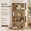 LIBRERIA IN MDF ROVERE CON QUATTRO RIPIANI SFALSATIMISURE: 70X24X127 CM ARTICOLO USATO