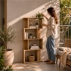 LIBRERIA IN MDF ROVERE CON QUATTRO RIPIANI SFALSATIMISURE: 70X24X127 CM ARTICOLO USATO