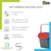 PATTUMIERA ECOLOGIC DA 28 LITRI CON MANICI  SENZA COPERCHIO COLORAZIONE ASSORTITA 