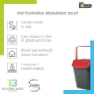 PATTUMIERA ECOLOGIC DA 28 LITRI CON MANICI  SENZA COPERCHIO COLORAZIONE ASSORTITA 