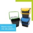 PATTUMIERA ECOLOGIC DA 28 LITRI CON MANICI  SENZA COPERCHIO COLORAZIONE ASSORTITA 