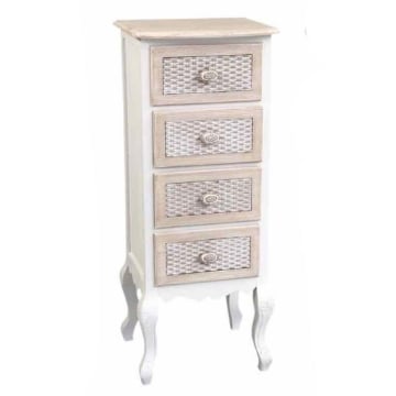 CHARM CASSETTIERA A 4 CASSETTI 40X35X100 CM COLORE BIANCO E CREMA ARTICOLO USATO 